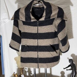 Zara Bold Striped Jacket in Black and Tan